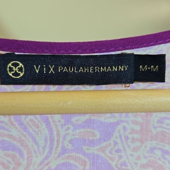 Vix Paula Hermanny Lia Long Swimwear Coverup Margritte Size Medium Tie Front - Picture 6 of 16